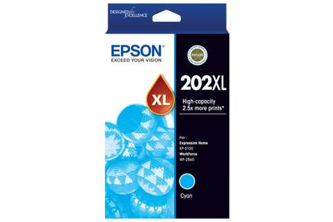 Workforce 2860 - Epson 202XL Cyan High Yield Ink (Genuine)