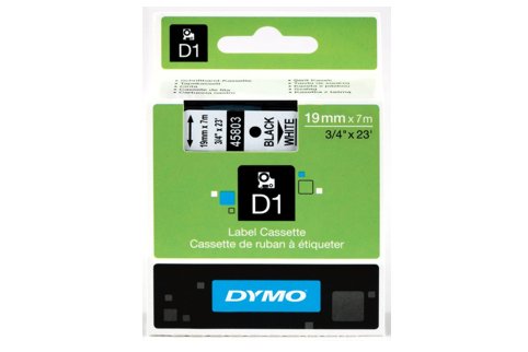 DYMO SD45803 Black on White 19MM X 7M Tape (Genuine)