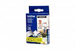 Brother PT-900 Laminated Red on White Tape - 9mm x 8m (Genuine)