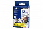 Brother PT-2430PC Laminated Blue on White Tape - 12mm x 8m (Genuine)