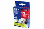 Brother PT-900 Laminated White on Red Tape - 12mm x 8m (Genuine)