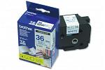Brother PT-3600 Laminated Blue on White Tape - 36mm x 8m (Genuine)