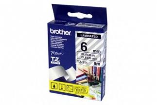 Brother PT-1880 Laminated Black on Clear Tape - 6mm x 8m (Genuine)