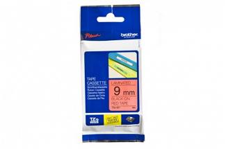Brother PT-2100 Laminated Black on Red Tape - 9mm x 8m (Genuine)